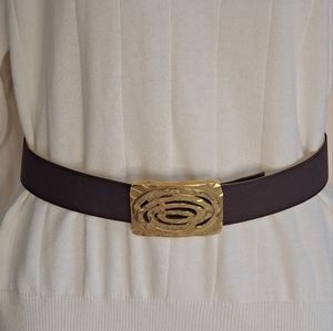 Laurel Made in Italy Belt Women's Burgandy Gold